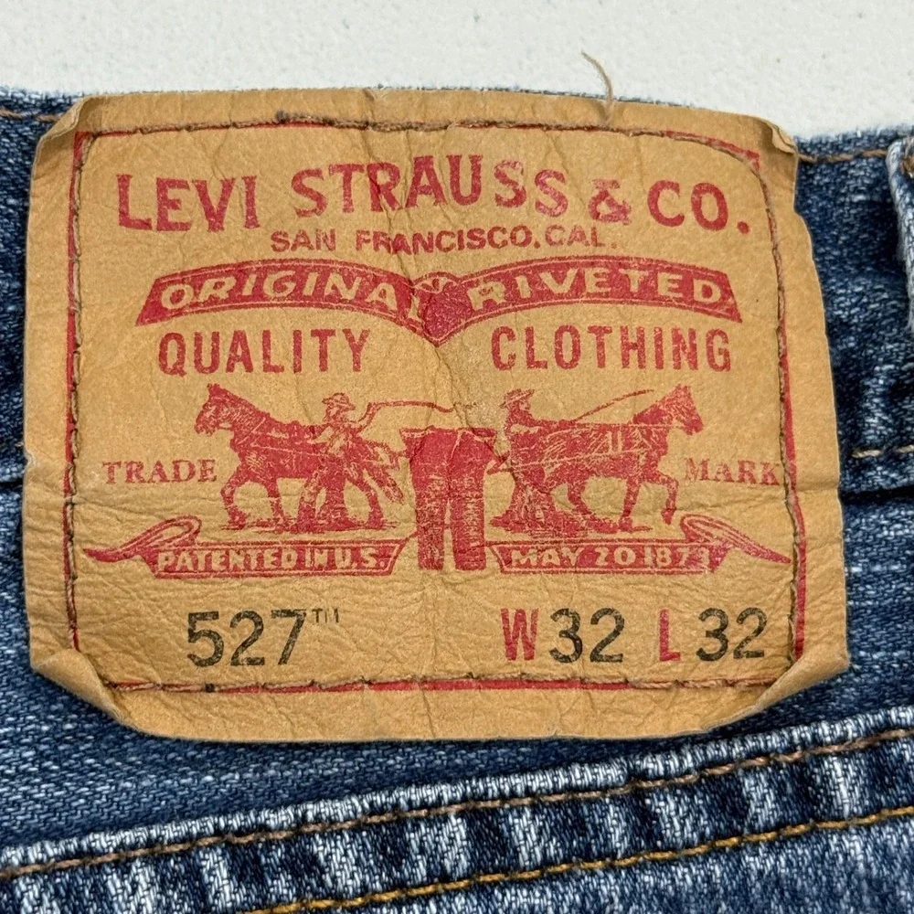 Levis Mens 527 Jeans 32x32 Medium Wash Denim Boot Cut Western Cowboy Work